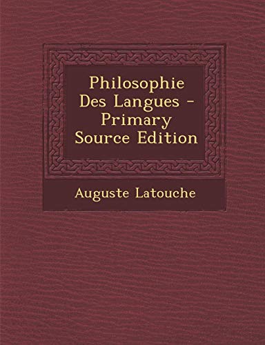 Imagen de archivo de Philosophie Des Langues a la venta por Buchpark
