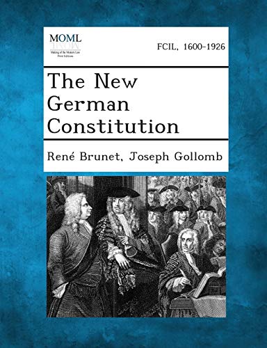 Imagen de archivo de The New German Constitution a la venta por Lucky's Textbooks