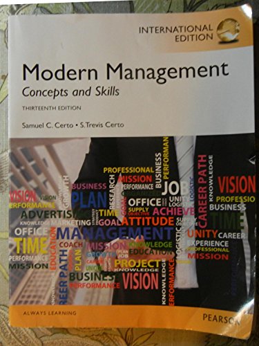 Beispielbild fr Modern Management, International Edition zum Verkauf von Ammareal