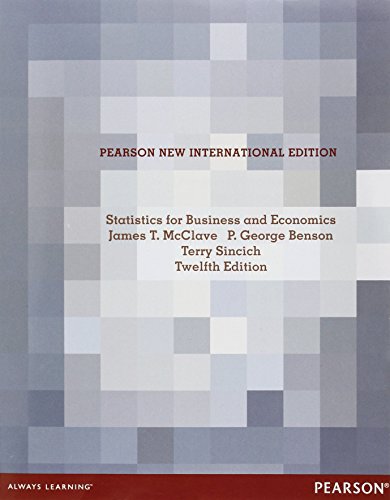 Beispielbild fr Statistics for Business and Economics: Pearson New International Edition zum Verkauf von BooksRun