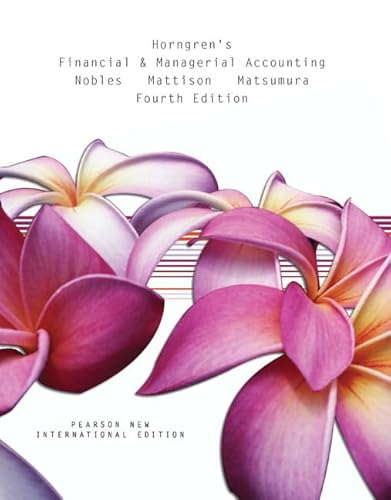 9781292023342: Horngren's Financial & Managerial Accounting: Pearson New International Edition