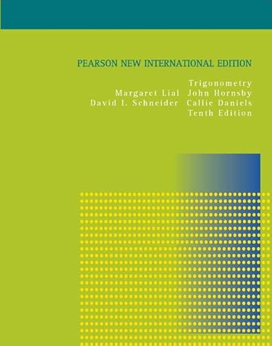 Beispielbild fr Trigonometry : Pearson New International Edition zum Verkauf von Buchpark