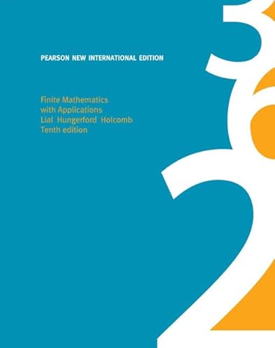Beispielbild fr Finite Mathematics with Applications: Pearson New International Edition zum Verkauf von Buchpark