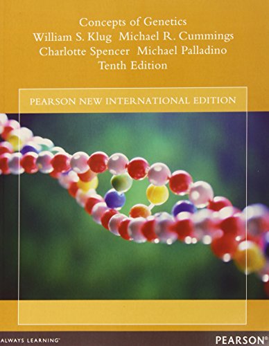 Imagen de archivo de Concepts of Genetics : Pearson New International Edition a la venta por Better World Books Ltd