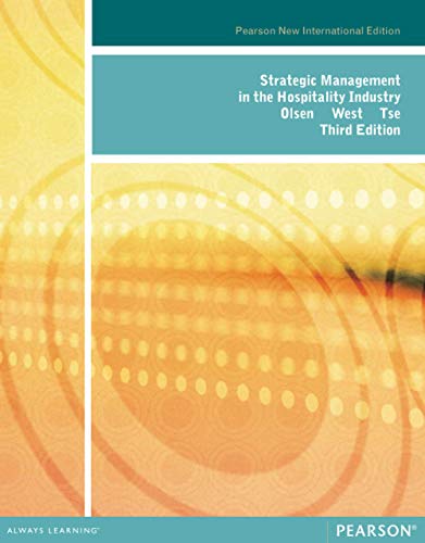 Stock image for Strategic Management in the Hospitality Industry : Pearson New International Edition for sale by Better World Books Ltd