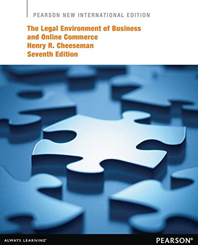 9781292039688: The Legal Environment of Business and Online Commerce: Pearson New International Edition