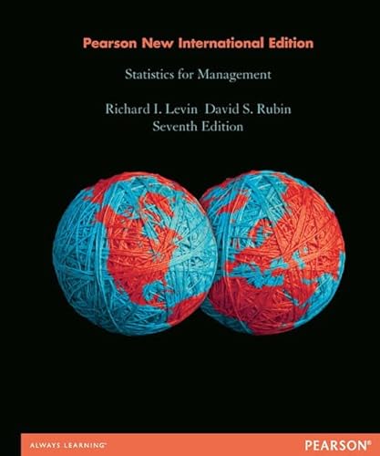 Imagen de archivo de Statistics for Management: Pearson New International Edition a la venta por Phatpocket Limited