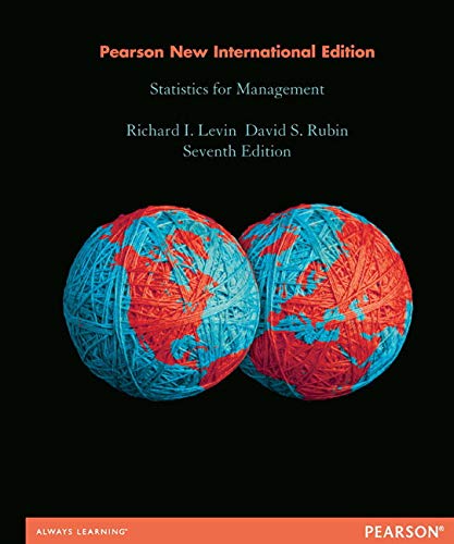Stock image for Statistics for Management: Pearson New International Edition for sale by Chiron Media