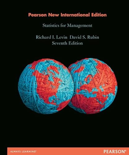 Stock image for Statistics for Management: Pearson New International Edition for sale by Phatpocket Limited