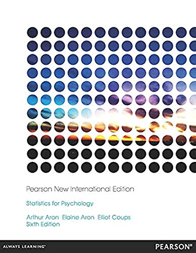 9781292040295: Statistics for Psychology: Pearson New International Edition [Nov 01, 2013] Aron, Arthur; Aron, Elaine N.; Coups, Elliot and Cole Publishing