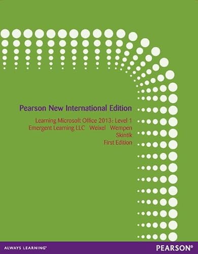 9781292040974: Learning Microsoft Office 2013: Pearson New International Edition: Level 1