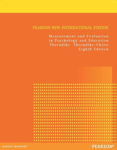 9781292041117: Measurement and Evaluation in Psychology and Education: Pearson New International Edition