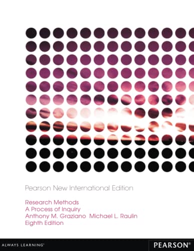 Stock image for Research Methods: a Process of Inquiry : Pearson New International Edition for sale by Better World Books Ltd