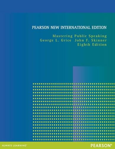 Imagen de archivo de Mastering Public Speaking: Pearson New International Edition a la venta por Revaluation Books