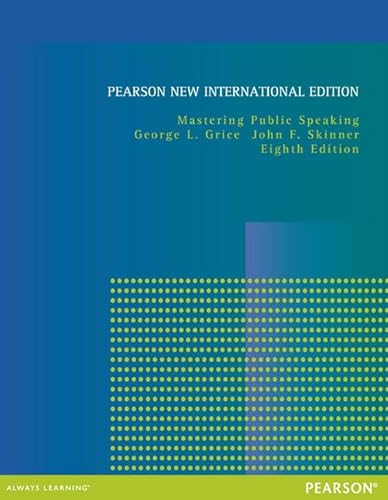 Stock image for Mastering Public Speaking: Pearson New International Edition for sale by Revaluation Books