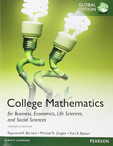 9781292057668: College Mathematics for Business, Economics, Life Sciences and Social Sciences, Global Edition