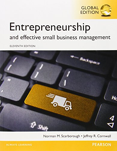 Imagen de archivo de Entrepreneurship and Effective Small Business management (Eleventh Edition) (Global Edition) a la venta por BookHolders