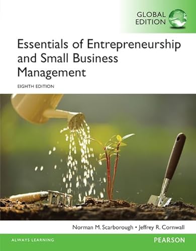 Essentials of Entrepreneurship and Small Business Management, Global  Edition - Norman M. Scarborough; Jeffrey R. Cornwall: 9781292094861 -  AbeBooks