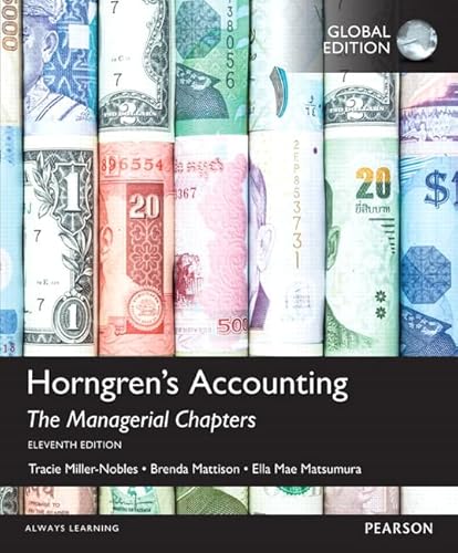 Stock image for Horngren's Accounting: The Managerial Chapters, Global Edition for sale by Ammareal