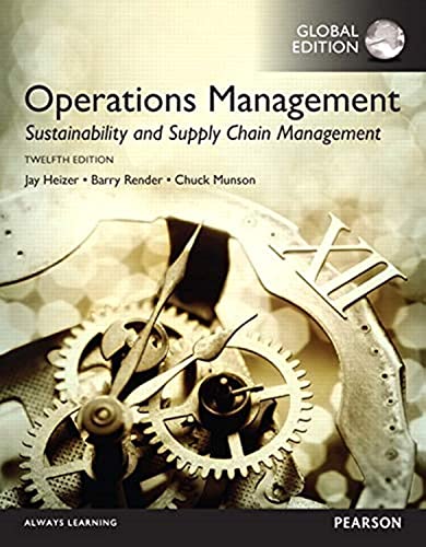 Stock image for Operations Management: Sustainability and Supply Chain Management, Global Edition for sale by Goodwill Industries