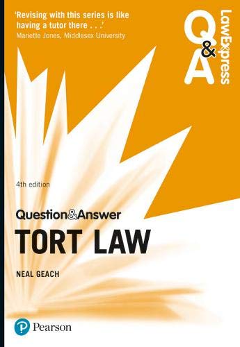 Imagen de archivo de Law Express Question and Answer: Tort Law (Law Express Questions & Answers) a la venta por dsmbooks