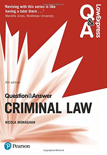 Imagen de archivo de Law Express Question and Answer: Criminal Law (Law Express Questions & Answers) a la venta por dsmbooks