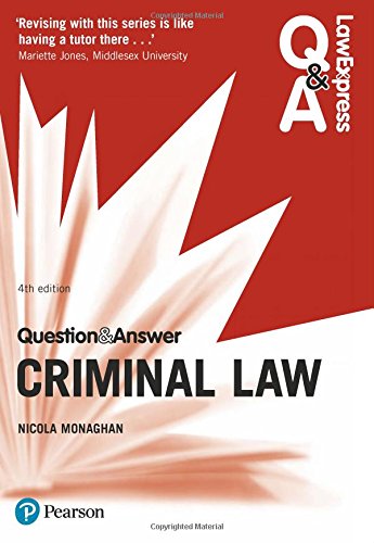 Stock image for Law Express Question and Answer: Criminal Law (Law Express Questions & Answers) for sale by AwesomeBooks