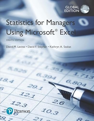 Beispielbild fr Statistics for Managers Using Microsoft Excel, Global Edition [Paperback] [Jan 01, 2017] David M. Levine , David F. Stephan , Kathryn A. Szabat zum Verkauf von Goodwill Books