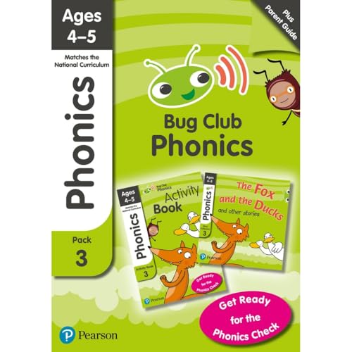 9781292377674: Bug Club Phonics Learn at Home Pack 3, Phonics Sets 7-9 for ages 4-5 (Six stories + Parent Guide + Activity Book)