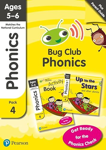 Beispielbild fr Phonics - Learn at Home Pack 4 (Bug Club), Phonics Sets 10-12 for ages 5-6 (Six stories + Parent Guide + Activity Book) zum Verkauf von Monster Bookshop