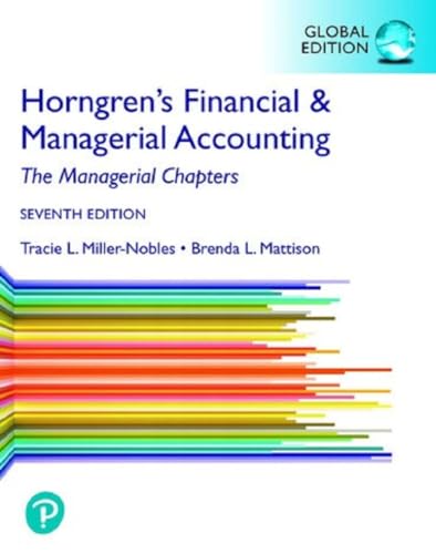 Stock image for Horngren's Financial & Managerial Accounting, The Managerial Chapters, Global Edition 7 ed for sale by GreatBookPrices