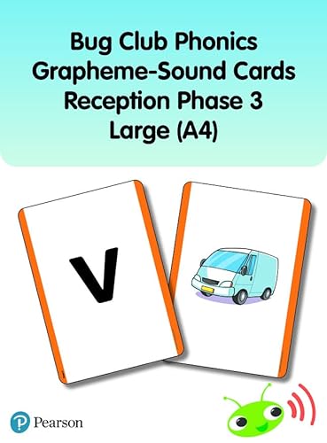 9781292439846: Bug Club Phonics Grapheme-Sound Cards Reception Phase 3 Large (A4) (Phonics Bug)