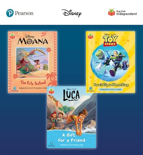 Beispielbild fr Pearson Bug Club Disney Year 1 Pack B, Including Decodable Phonics Readers for Phase 5: Moana: The Kite Festival, Toy Story: Buzz's Trip to Planet Zurg, Luca: A Gift for a Friend zum Verkauf von Blackwell's