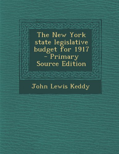 9781293238301: The New York state legislative budget for 1917