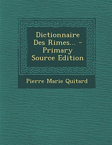 9781293697283: Dictionnaire Des Rimes...