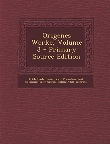 9781293853528: Origenes Werke, Volume 3