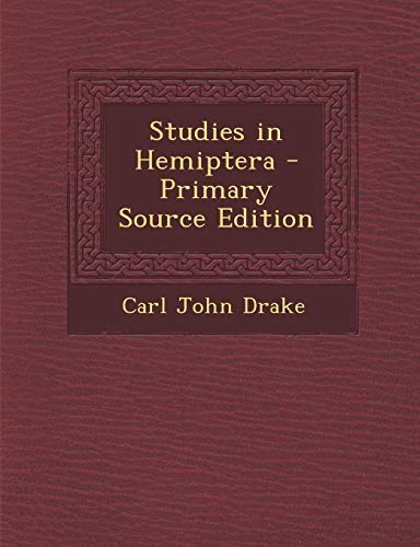 9781294012429: Studies in Hemiptera - Primary Source Edition