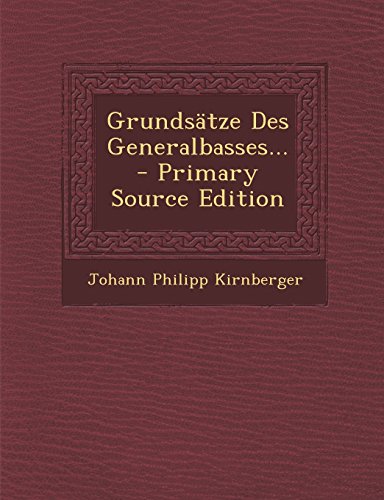 9781294727644: Grundstze Des Generalbasses...