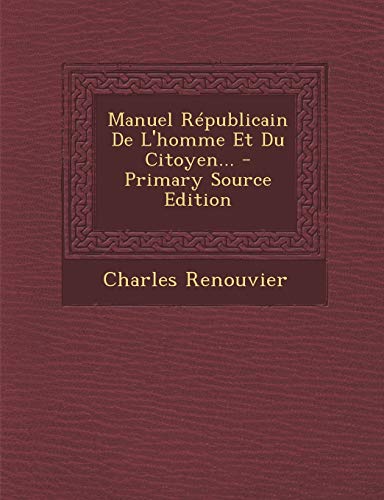 9781295197606: Manuel Rpublicain De L'homme Et Du Citoyen...