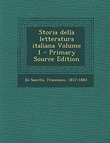 9781295616596: Storia della letteratura italiana Volume 1