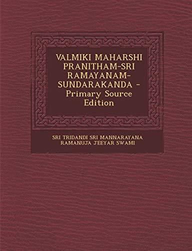 9781295723218: VALMIKI MAHARSHI PRANITHAM-SRI RAMAYANAM-SUNDARAKANDA
