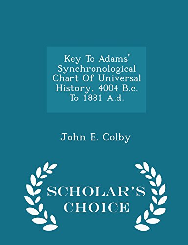 9781297041136: Key To Adams' Synchronological Chart Of Universal History, 4004 B.c. To 1881 A.d. - Scholar's Choice Edition