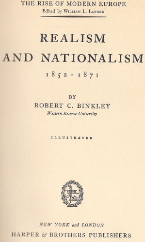 9781299093867: Realism and nationalism, 1852-1871: The Rise of Modern Europe