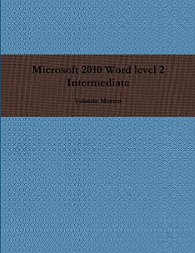 Stock image for Microsoft 2010 Word level 2 Intermediate for sale by GF Books, Inc.