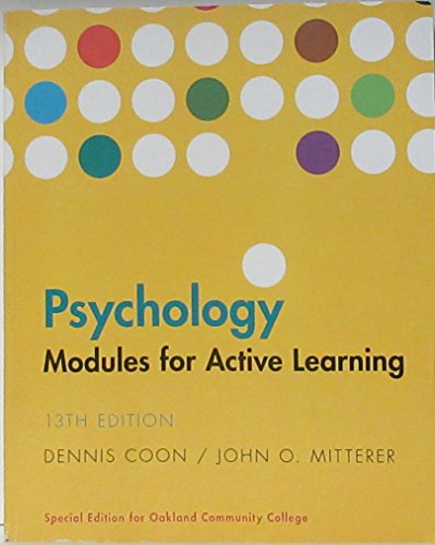 Beispielbild fr Psychology Modules for Active Learning 13th Edition zum Verkauf von SecondSale