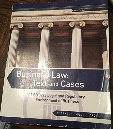 Stock image for Business Law : Text and Cases for sale by Better World Books