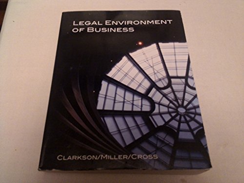 Imagen de archivo de LEGAL ENVIRONMENT OF BUSINESS a la venta por ThriftBooks-Dallas