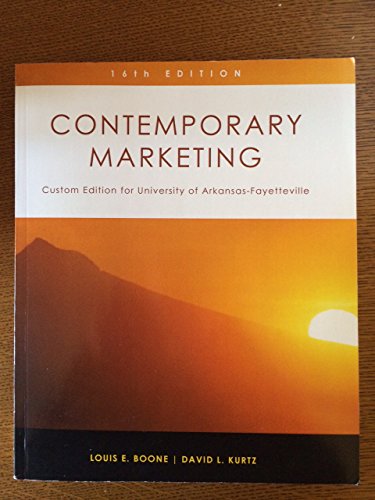 Imagen de archivo de Contemporary Marketing - Custom Edition for University of Arkansas-Fayetteville a la venta por Better World Books