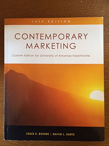 Stock image for Contemporary Marketing - Custom Edition for University of Arkansas-Fayetteville for sale by Irish Booksellers