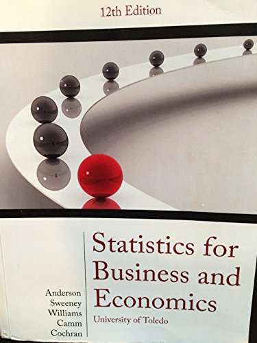 Imagen de archivo de Statistics for Business and Economics: University of Toledo, 12th Edition a la venta por HPB-Red